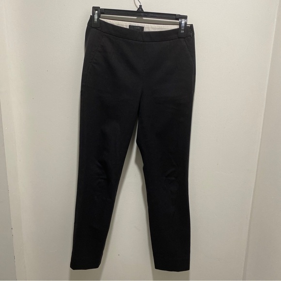 J.CREW Martie Pants Womens Black Ankle Crop Side Zip Stretch Size 00 - Picture 2 of 5